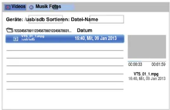 TOSHIBA 40L7365 - Videoliste (USB und Netzwerk-Player-Filme) - 1