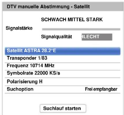 TOSHIBA 40L7355 - Manuelle Einstellung für DVB-S - 1