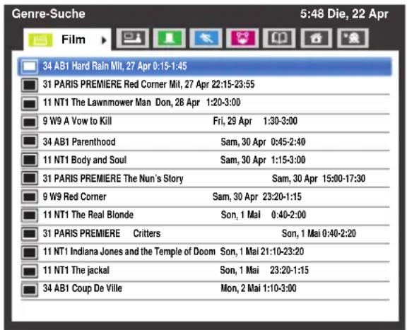TOSHIBA 40L7353 - Suche und Aufnahme eines Programms mithilfe der Genre-Suche:roadcast-Systeme - 1