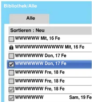 TOSHIBA 40L6351 - Eine aufgenommene Sendung löschen: - 1