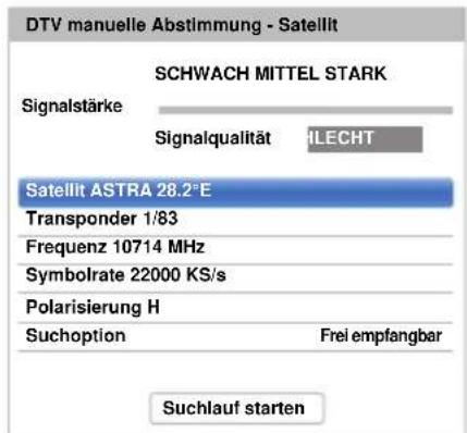 TOSHIBA 40L6351 - Manuelle Einstellung für DVB-S - 1