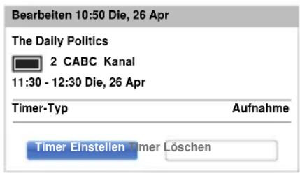 TOSHIBA 40L6351 - Eine Sendung mit dem Informationsbildschirm programmieren: - 3