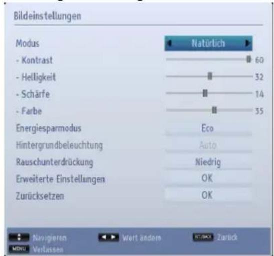 TOSHIBA 40L1343 - Bildeinstellungen konfigurieren - 1