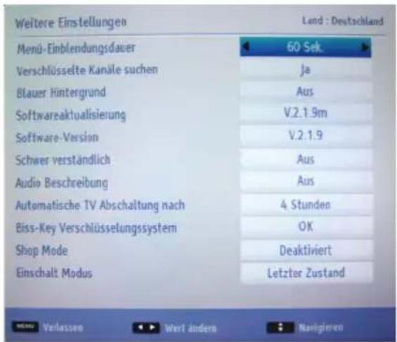 TOSHIBA 40L1343 - Konfiguration Andere Einstellungen - Allgemein - 1