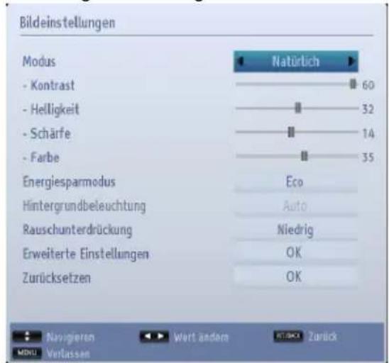 TOSHIBA 40L1334 - Bildeinstellungen konfigurieren - 1