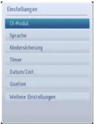 TOSHIBA 40L1334 - Aufrufen des Menüs Einstellungen - 1