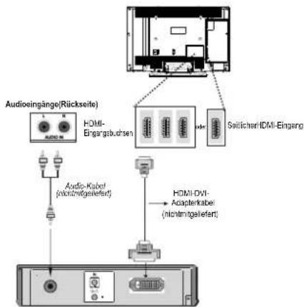 TOSHIBA 37BV701G - Anschluss eines DVI-Geräts - 1
