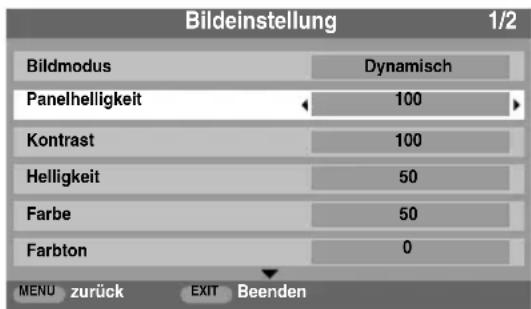 TOSHIBA 32XV556D - Panelhelligkeit - 2