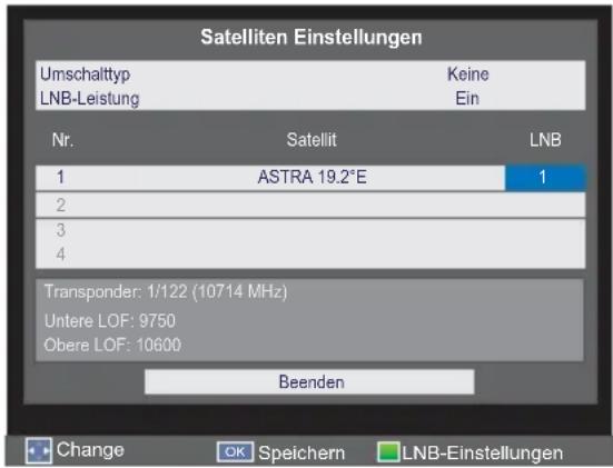 TOSHIBA 32W2444 - Auswahl der LNB-Einstellungen - 1
