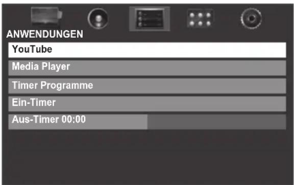 TOSHIBA 32VL748 - Markieren Sie im Menü ANWENDUNGENdie Option YouTube und drücken Sie OK. - 1