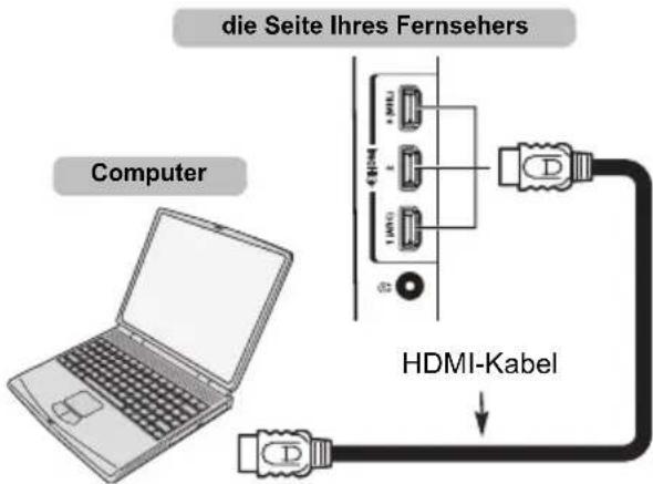 TOSHIBA 32L6463 - So schließen Sie einen PC an den HDMI-Anschluss an - 1