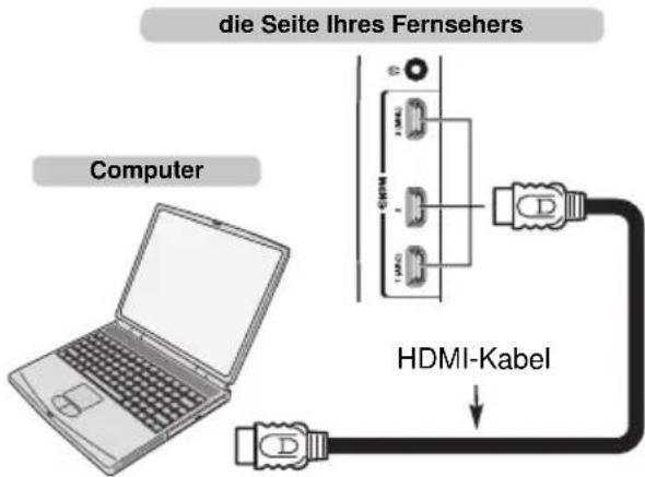 TOSHIBA 32L4353 - So schließen Sie einen PC an den HDMI-Anschluss an - 1