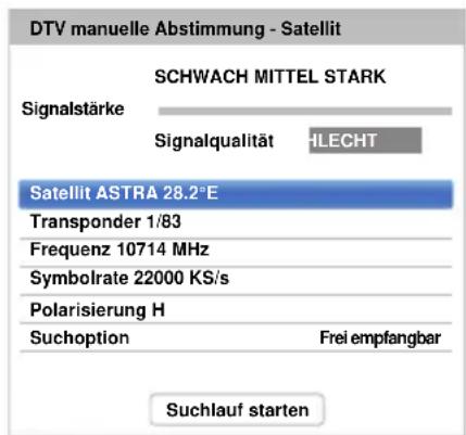 TOSHIBA 32L4353 - Manuelle Einstellung für DVB-S - 1