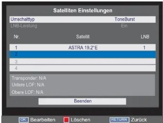 TOSHIBA 32L2443 - Einen Satelliten hinzufügen - 1