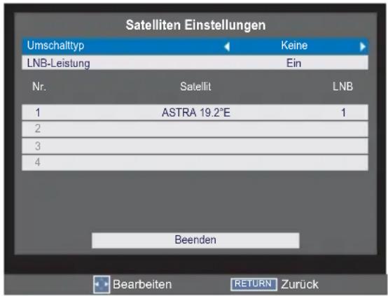 TOSHIBA 32L2443 - Drücken Sie um das Satelliten Einstellungen Menü zu betreten. - 1