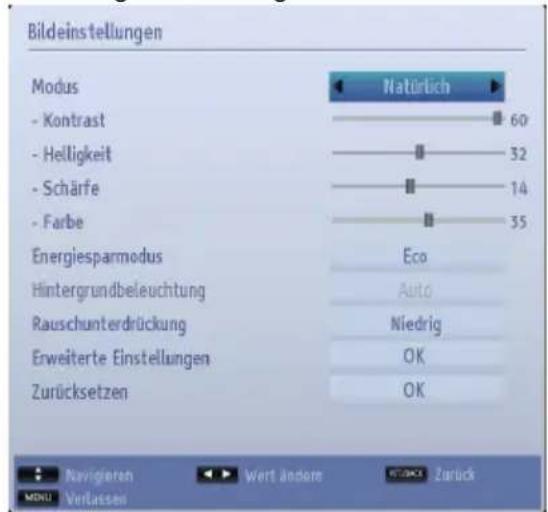 TOSHIBA 32L1333 - Bildeinstellungen konfigurieren - 1