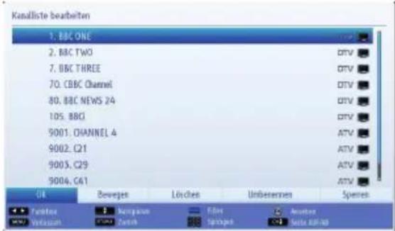 TOSHIBA 32L1334 - Anzeigen der Kanalliste - 2
