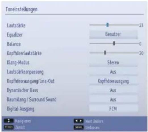 TOSHIBA 24W1443 - Konfiguration der Klangeinstellungen - 1