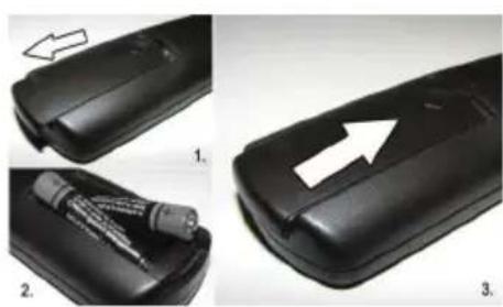 TOSHIBA 24W1443 - Einlegen der Batterien und effektive Reichweite der Fernbedienung - 1