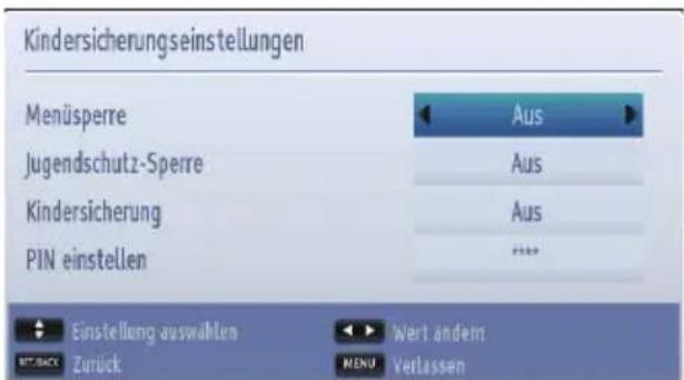 TOSHIBA 24W1443 - Ansicht Menü Kindersicherung - 2