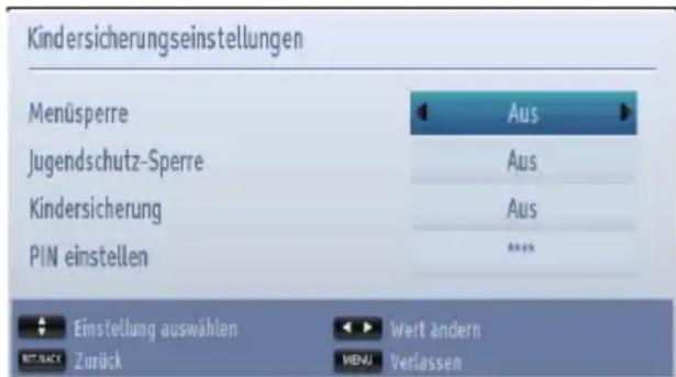 TOSHIBA 24D1433 - Ansicht Menü Kindersicherung - 2