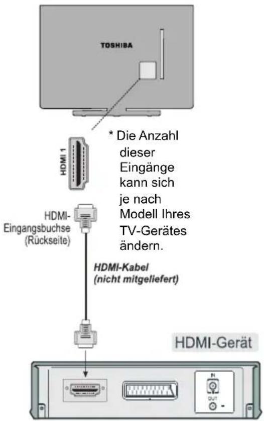 TOSHIBA 24D1433 - Anschluss eines HDMI-Gerätes - 1