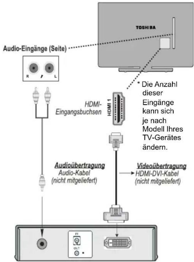 TOSHIBA 24D1433 - Anschluss eines DVI-Gerätes - 1