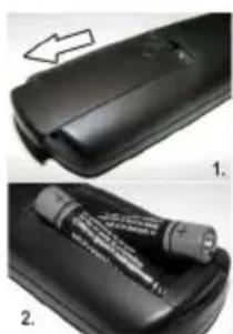 TOSHIBA 24D1433 - Einlegen der Batterien und effektive Reichweite der Fernbedienung - 1