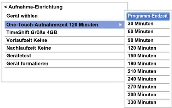 TOSHIBA 84L9363 - Einstellung der Aufnahmedauer für One-Touch-Aufnahme: - 1