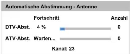 TOSHIBA 84L9363 - Drücken Sie ▲▼◀▶, um Weiter zu markieren, und drücken Sie OK. Der Startbildschirm Autom. Sendersuche erscheint mit der Option, zwischen DTV und ATV, DTV oder ATV zu wählen, falls verfügbar. Drücken Sie ▶ und ▲ / ▼, um den gewünschten Modus auszuwählen, und drücken Sie OK. - 2