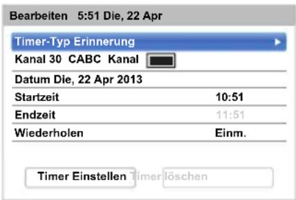 TOSHIBA 65L9363 - Programmierung des Timers: - 1