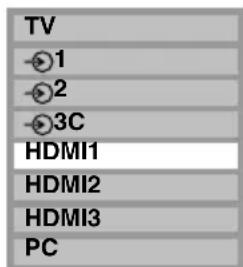 TOSHIBA 52XV553 - Auswahl des Eingangs - 1