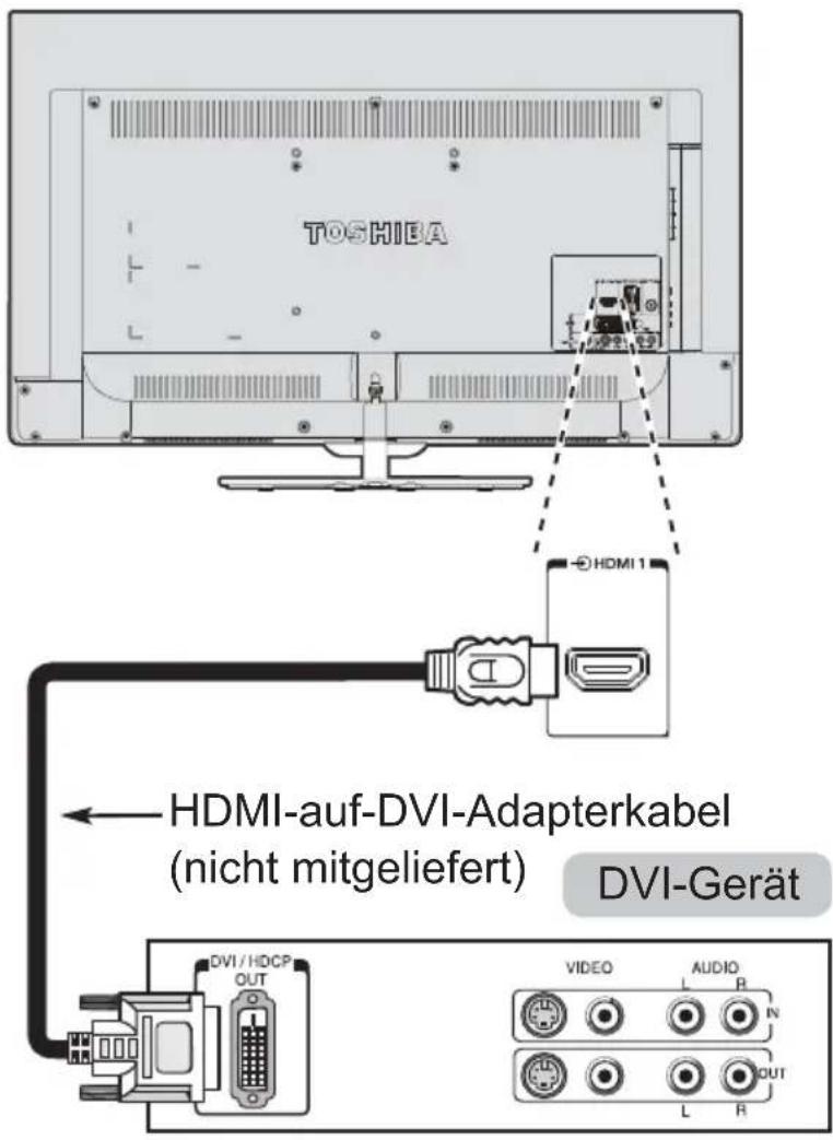 TOSHIBA 50L5353 - So schließen Sie ein DVI-Gerät an - 1