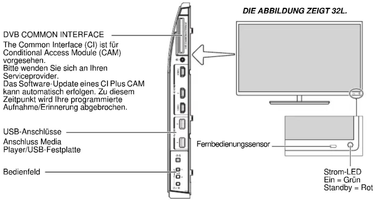 TOSHIBA 50L4353 - Bedienelemente und Eingangsanschlüsse - 1