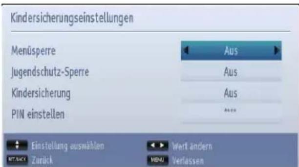 TOSHIBA 48T5445 - Ansicht Menü Kindersicherung - 2