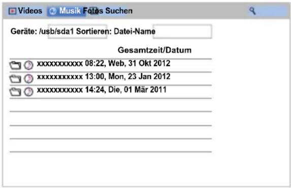 TOSHIBA 47M7453 - Abspielen von Musikdateien (auf einem Medienserver oder einem USB-Gerät) - 1