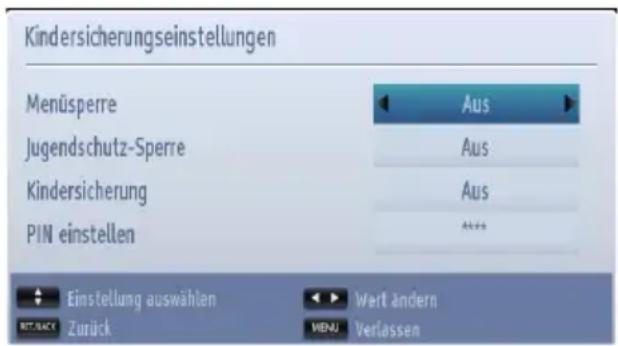 TOSHIBA 48T5435 - Ansicht Menü Kindersicherung - 2
