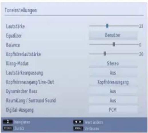 TOSHIBA 48T5435 - Konfiguration der Klangeinstellungen - 1