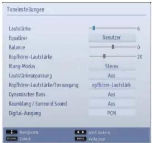 TOSHIBA 48L1435 - Konfiguration der Klangeinstellungen - 1