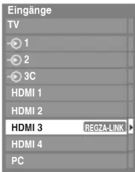 TOSHIBA 46XV633 - Auswahl der REGZA-LINK-Eingangssignalquelle - 1
