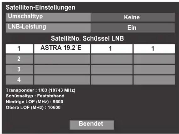 TOSHIBA 46XL748 - So fügen Sie einen Satelliten hinzu: - 1