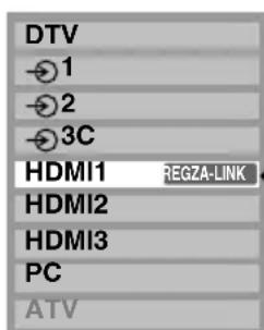 TOSHIBA 46XV555D - Auswahl der REGZA-LINK-Eingangssignalquelle - 1