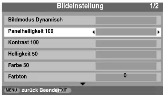 TOSHIBA 42XV553 - Panelhelligkeit - 2