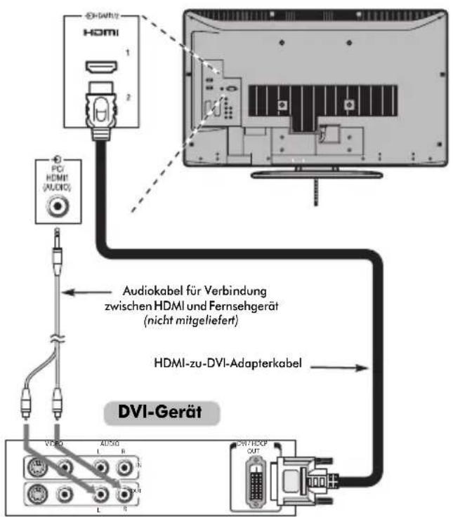 TOSHIBA 42XV501P - So schließen Sie ein DVI-Gerät an - 1