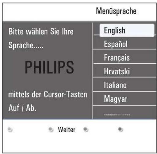 PHILIPS 32PFL7582 - Schritt-1: Wählen Sie Ihre OSD-Sprache - 1