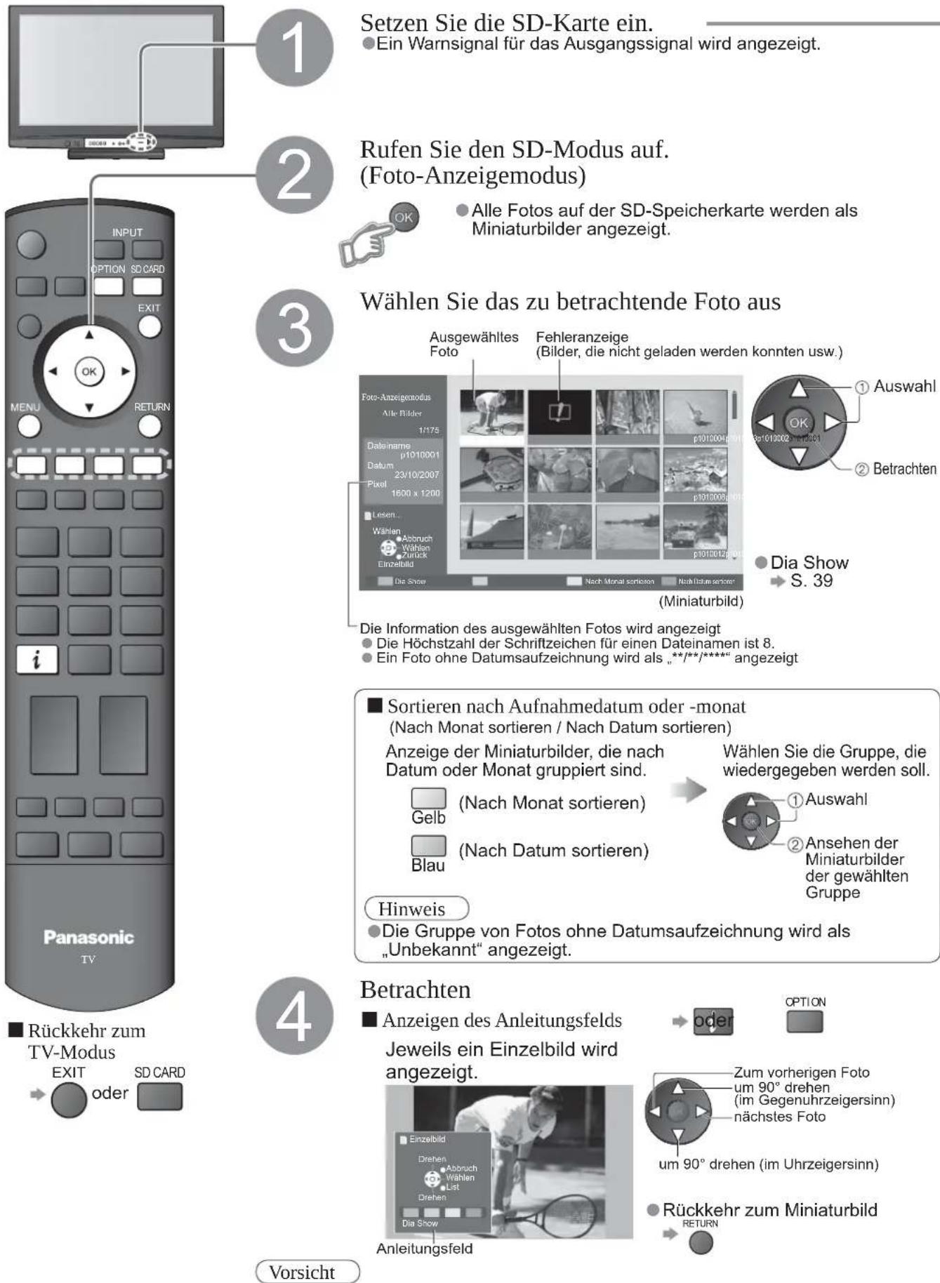 PANASONIC TH-37PX81 - Betrachten einer SD-Karte - 1