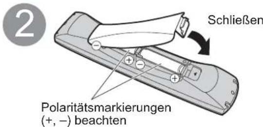 PANASONIC TH-37PX81 - Einlegen / Entfernen der Batterien der Fernbedienung - 2