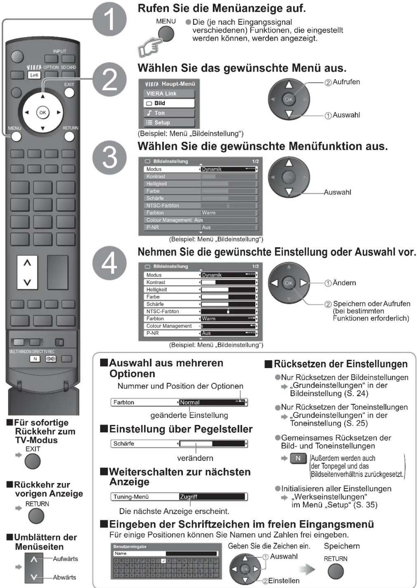 PANASONIC TH-37PX81 - Gebrauch der Menüfunktionen - 1