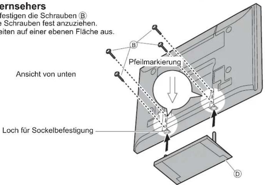PANASONIC TH-37PX81 - ■ Befestigen des Fernsehers - 1