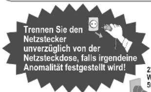 PANASONIC TH-37PV71F - Handhabung von Netzstecker und Netzkabel - 1